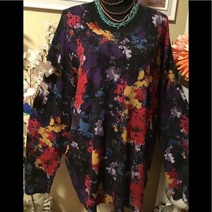 NWT 89th&Madison Black Multicolor Floral Cardigan